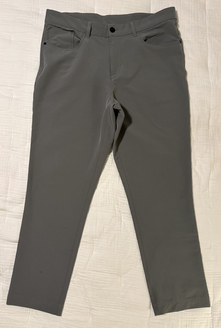 Panama Jack Mens Stretch Lightweight Pant 36x30 Gray Flat Front Straight Leg